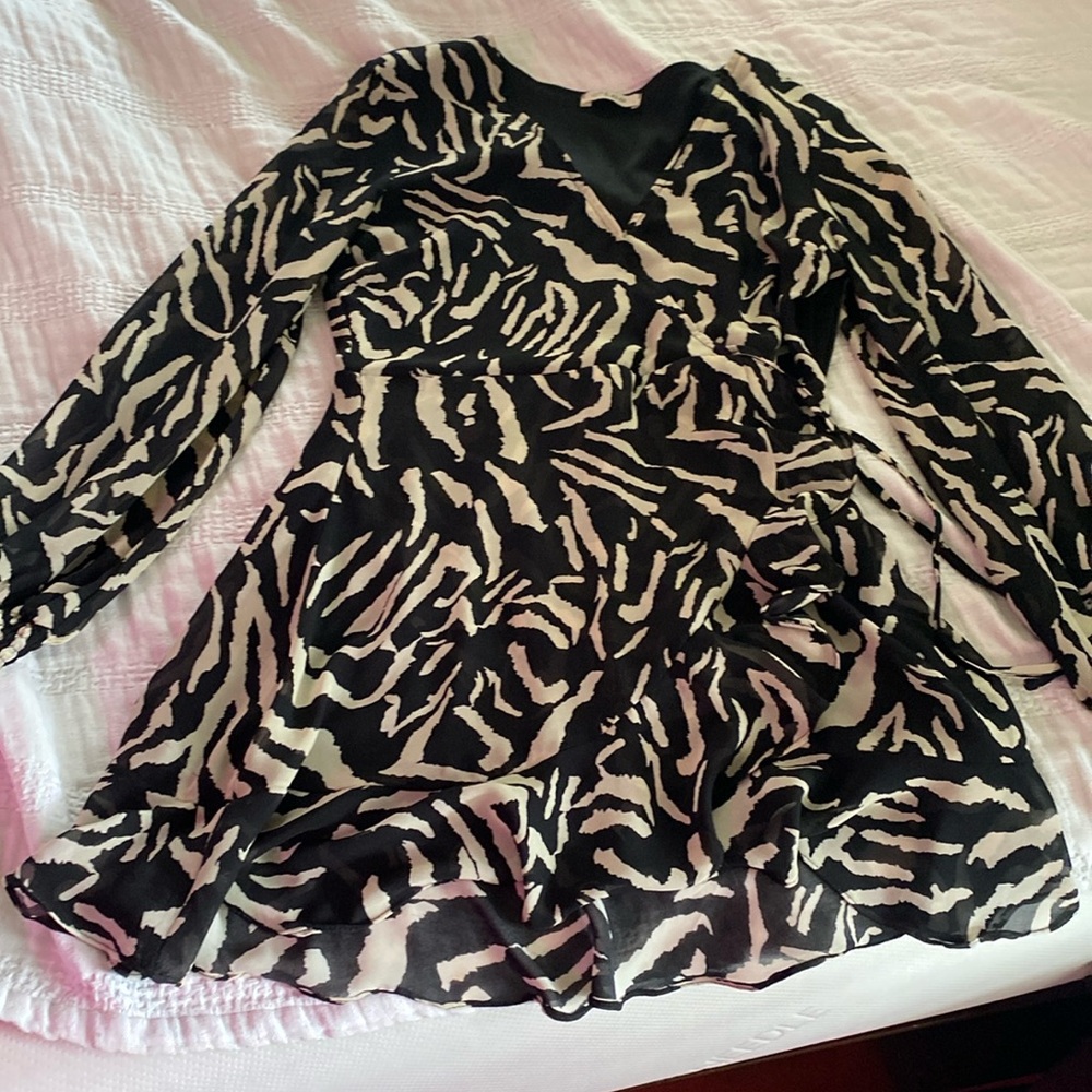 C’isa Zebra print wrap dress size S